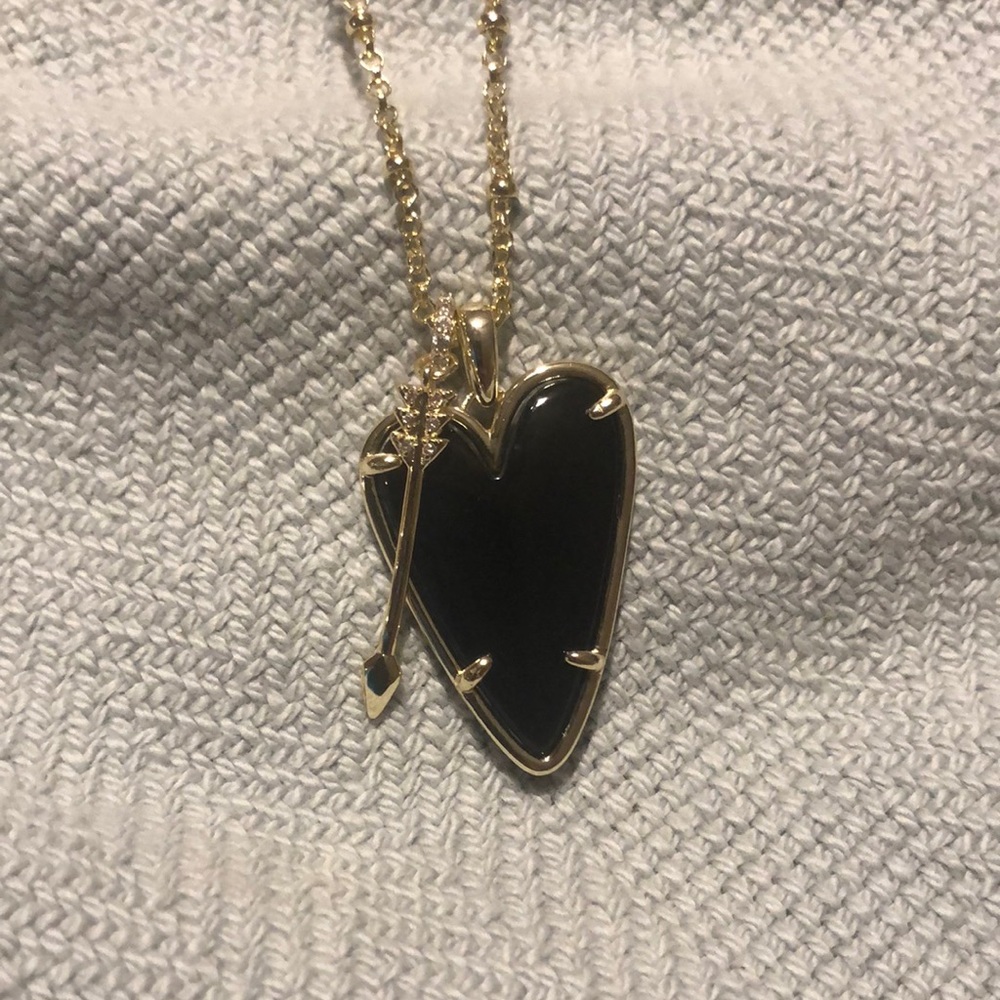 Kendra Scott black heart necklace new
